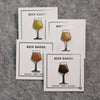 BEER enamel pin teku glass set. Beer badge flight of four. One of each colorway
