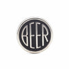 BEER enamel pin. This beer dot design beer badge lapel has matte black soft enamel & bright nickel finish