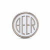 BEER enamel pin. This beer dot design beer badge lapel has matte white soft enamel & black nickel finish