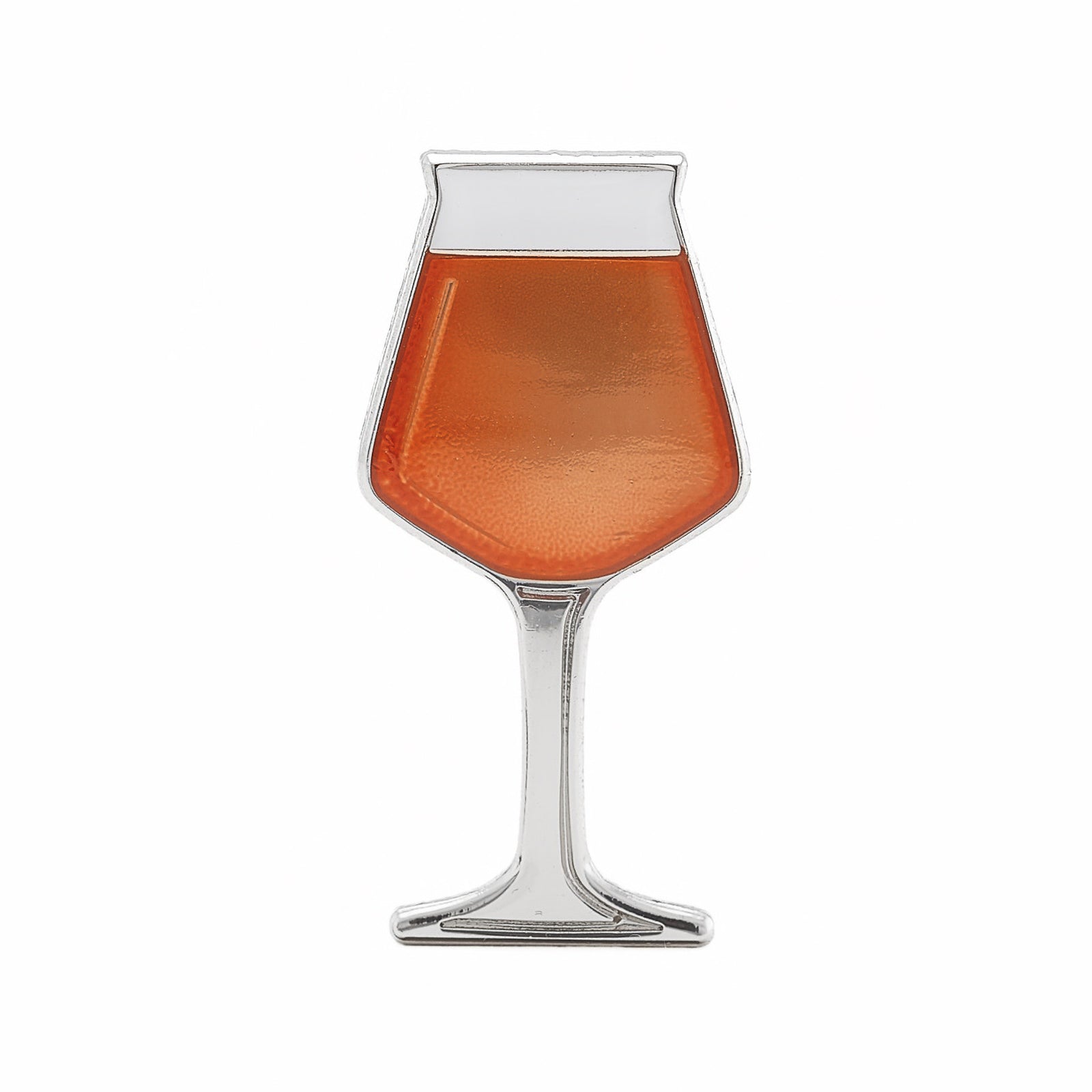 Beer enamel pin teku glass. This beer badge lapel has amber color enamel with 3D details