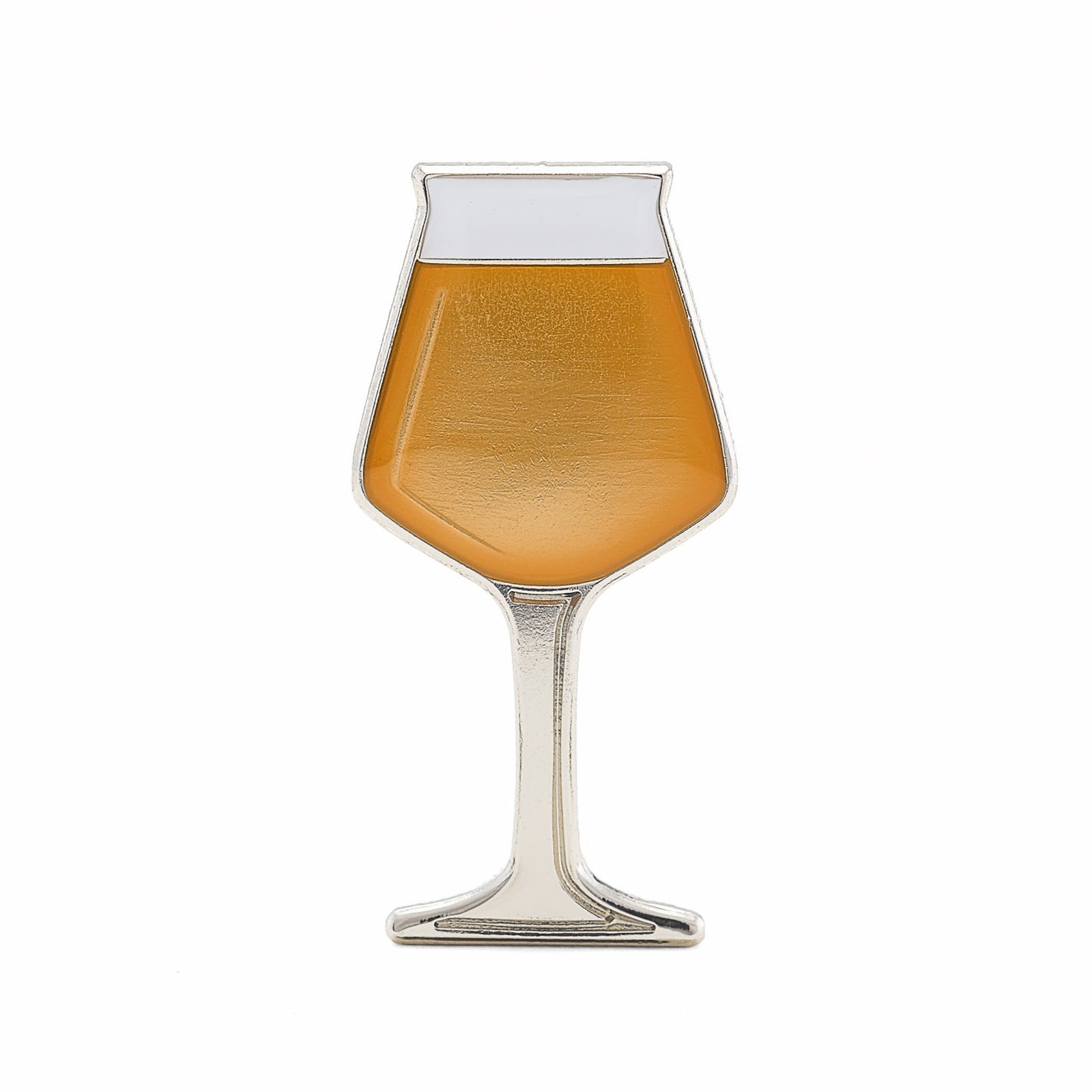 Beer enamel pin teku glass. This beer badge lapel has gold color enamel with 3D details